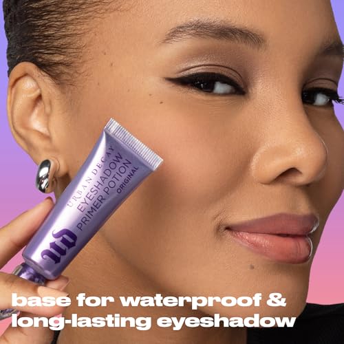 Urban Decay Anti-Aging Eyeshadow Primer Potion - Nude Eye Primer for Crease-Resistant & Long-Lasting Eye Makeup, Improves Look of Fine Lines & Texture, Smooths & Preps Eyelid Base, Vegan, Paraben-free