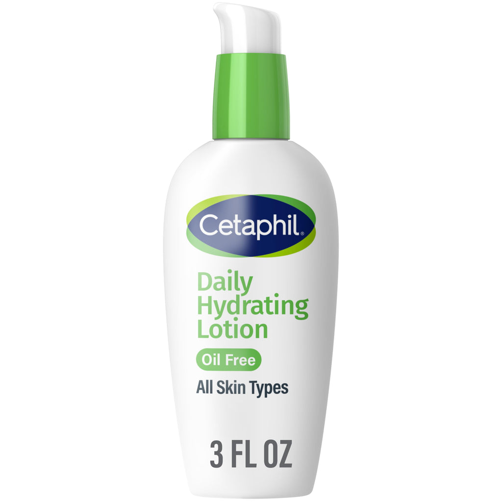 Cetaphil Daily Hydrating Lotion for Face, With Hyaluronic Acid, 3 fl oz, Lasting 24 Hour Hydration, for Combination Skin, No Added Fragrance, Non-Comedogenic, Pack of 3