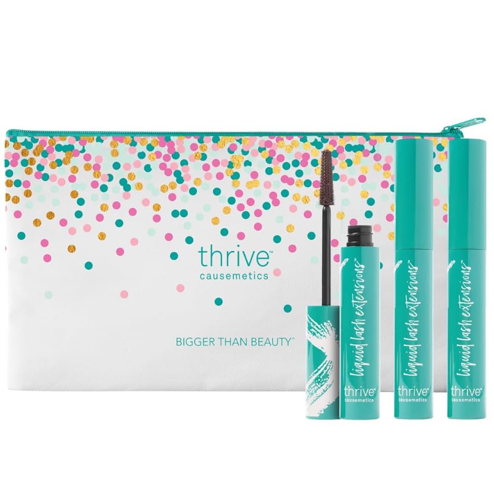Thrive Causemetics Liquid Lash Extensions Mascara, Tubing Thrive Mascara Lengthening, Volumizing & Curling, Smudge Proof, Washable, No Clumping or Flaking, Vegan & Cruelty Free