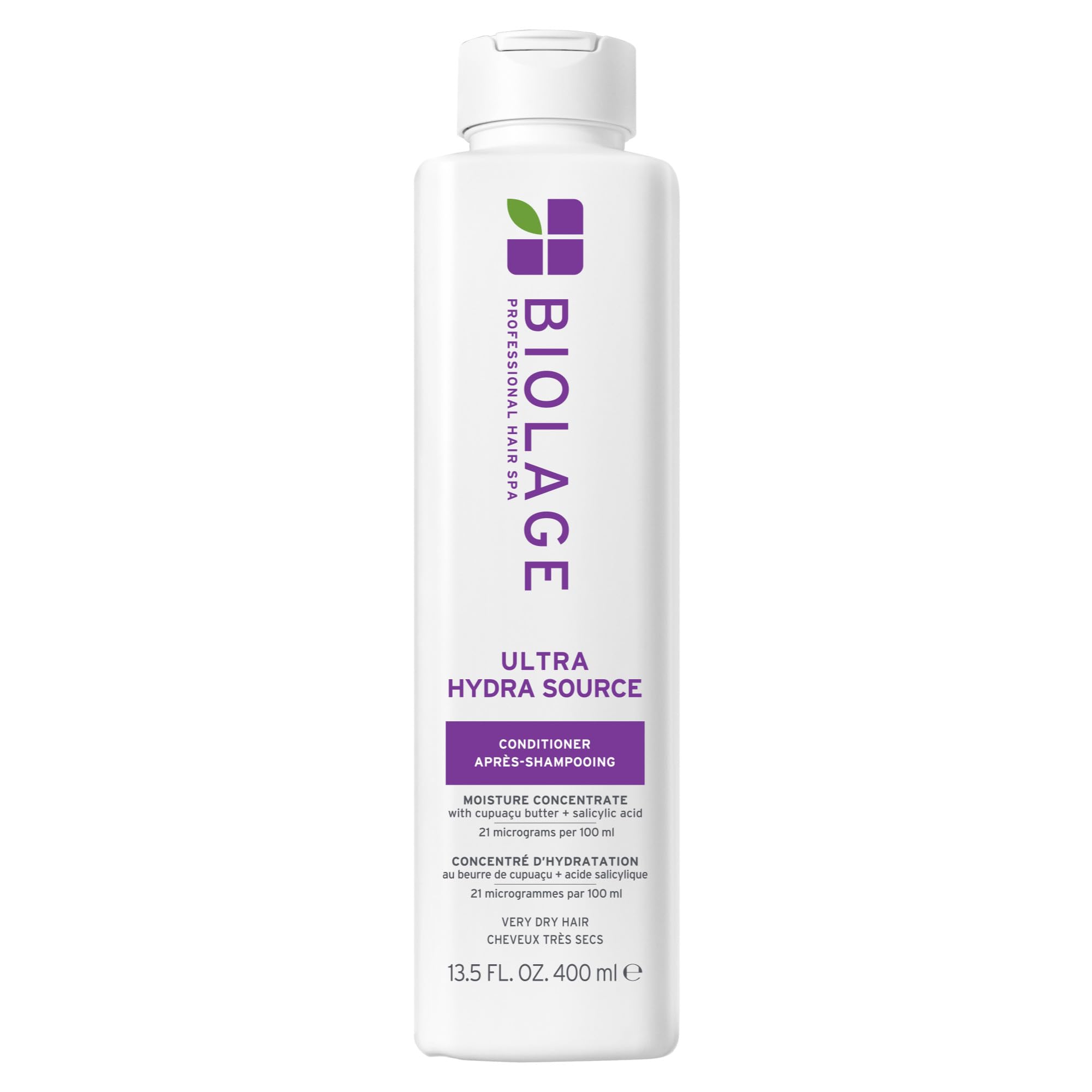 Biolage Ultra Hydra Source Conditioner - Intensely Moisturizes and Conditions, Prevents Frizz and Flyaways, For Very Dry, Thick, Coarse Hair, Infused with Micro-dosed Cupuaçu Butter & Salicylic Acid