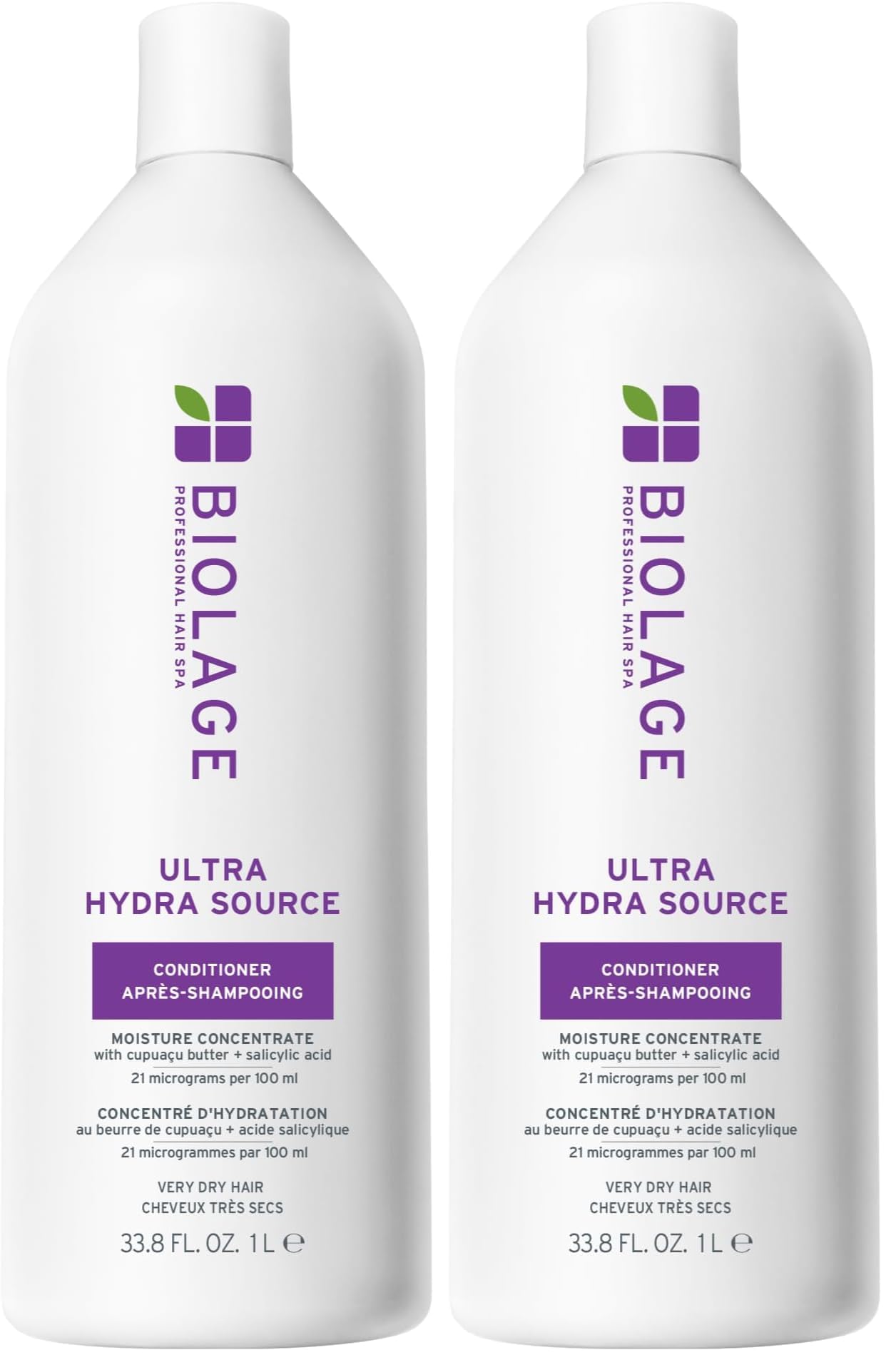 Biolage Ultra Hydra Source Conditioner - Intensely Moisturizes and Conditions, Prevents Frizz and Flyaways, For Very Dry, Thick, Coarse Hair, Infused with Micro-dosed Cupuaçu Butter & Salicylic Acid