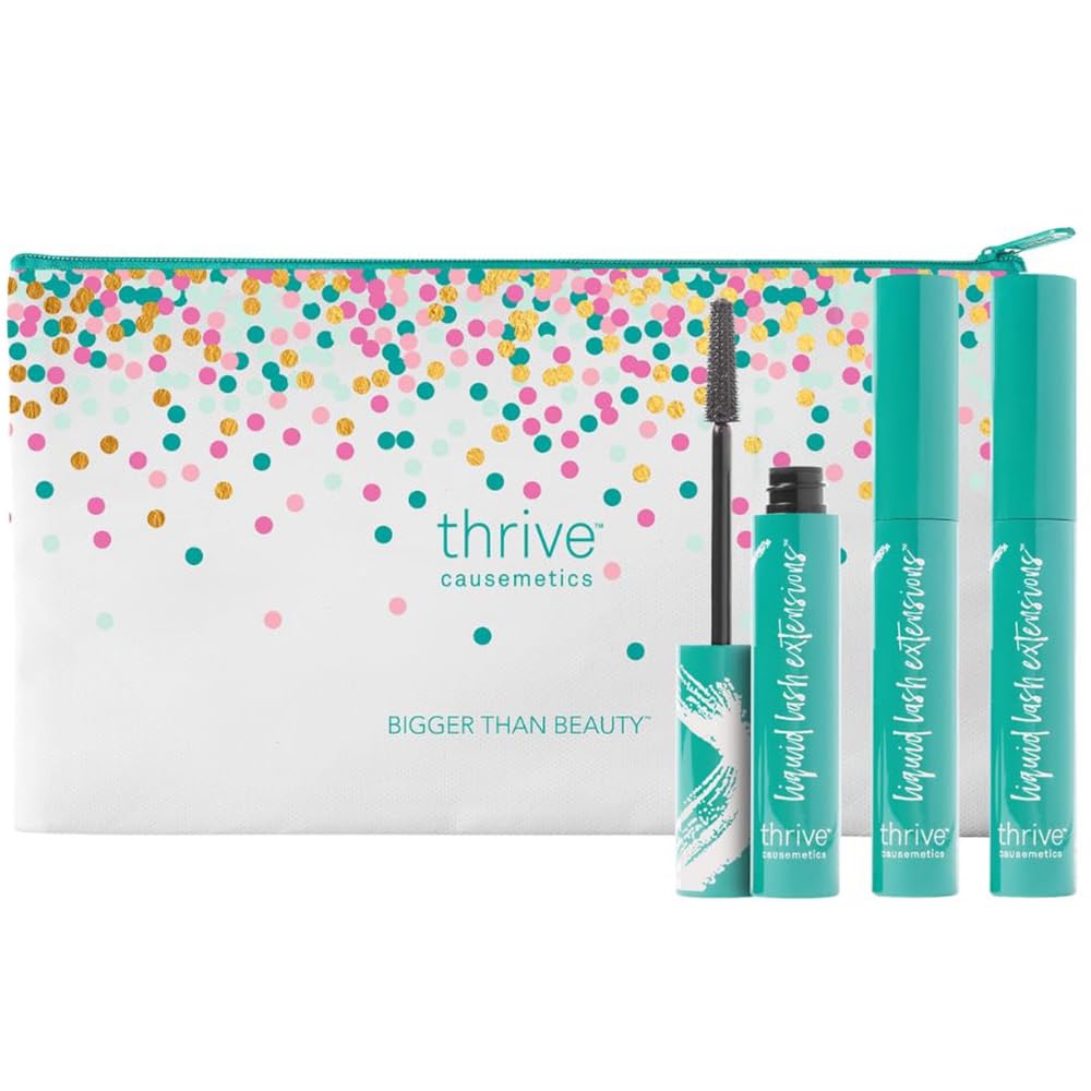 Thrive Causemetics Liquid Lash Extensions Mascara, Tubing Thrive Mascara Lengthening, Volumizing & Curling, Smudge Proof, Washable, No Clumping or Flaking, Vegan & Cruelty Free