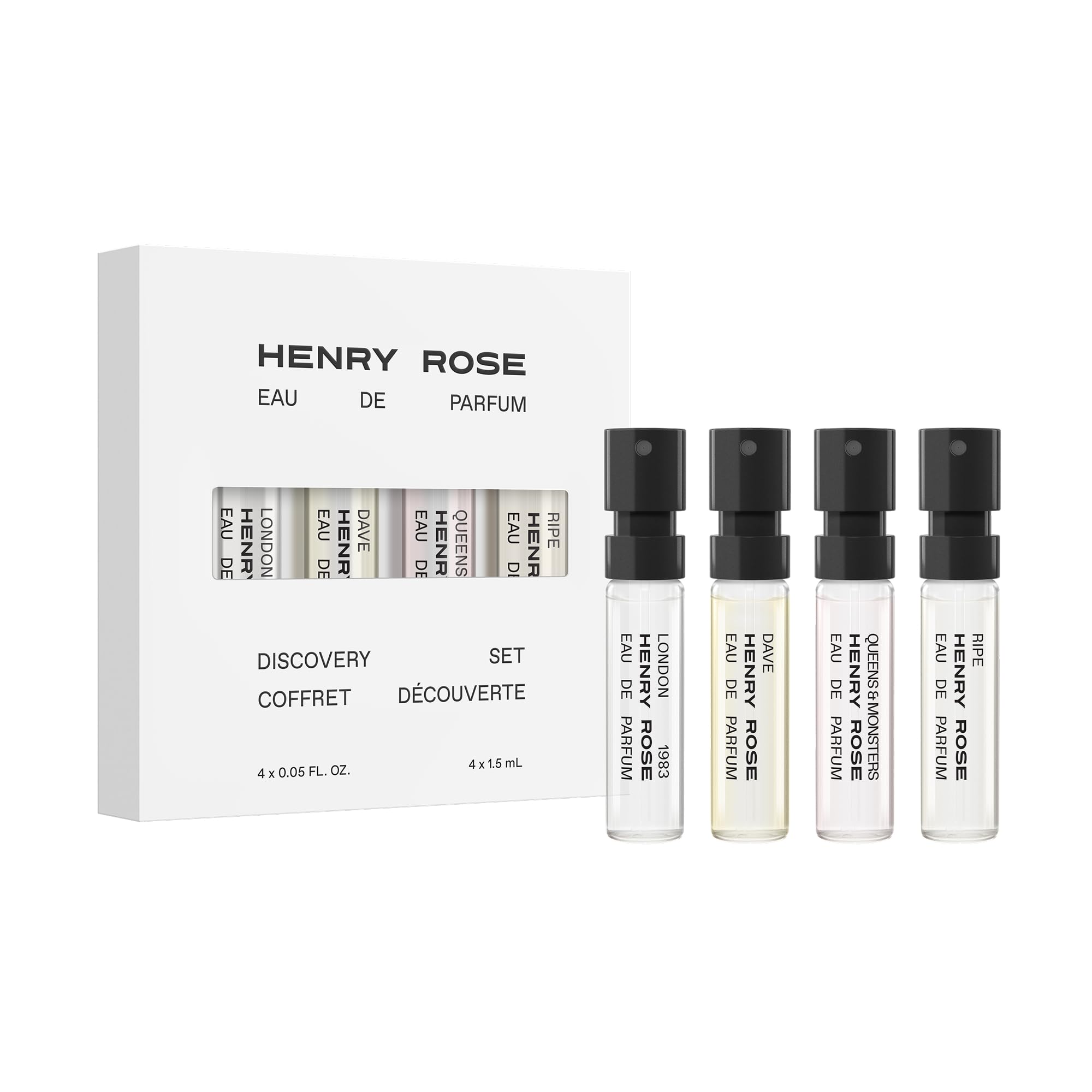 Henry Rose Discovery Set - Travel Size Perfume Set with Clean, Gender-Inclusive Eau de Parfum Scents - Natural, Non Toxic, and Cruelty-Free Fragrance Gift