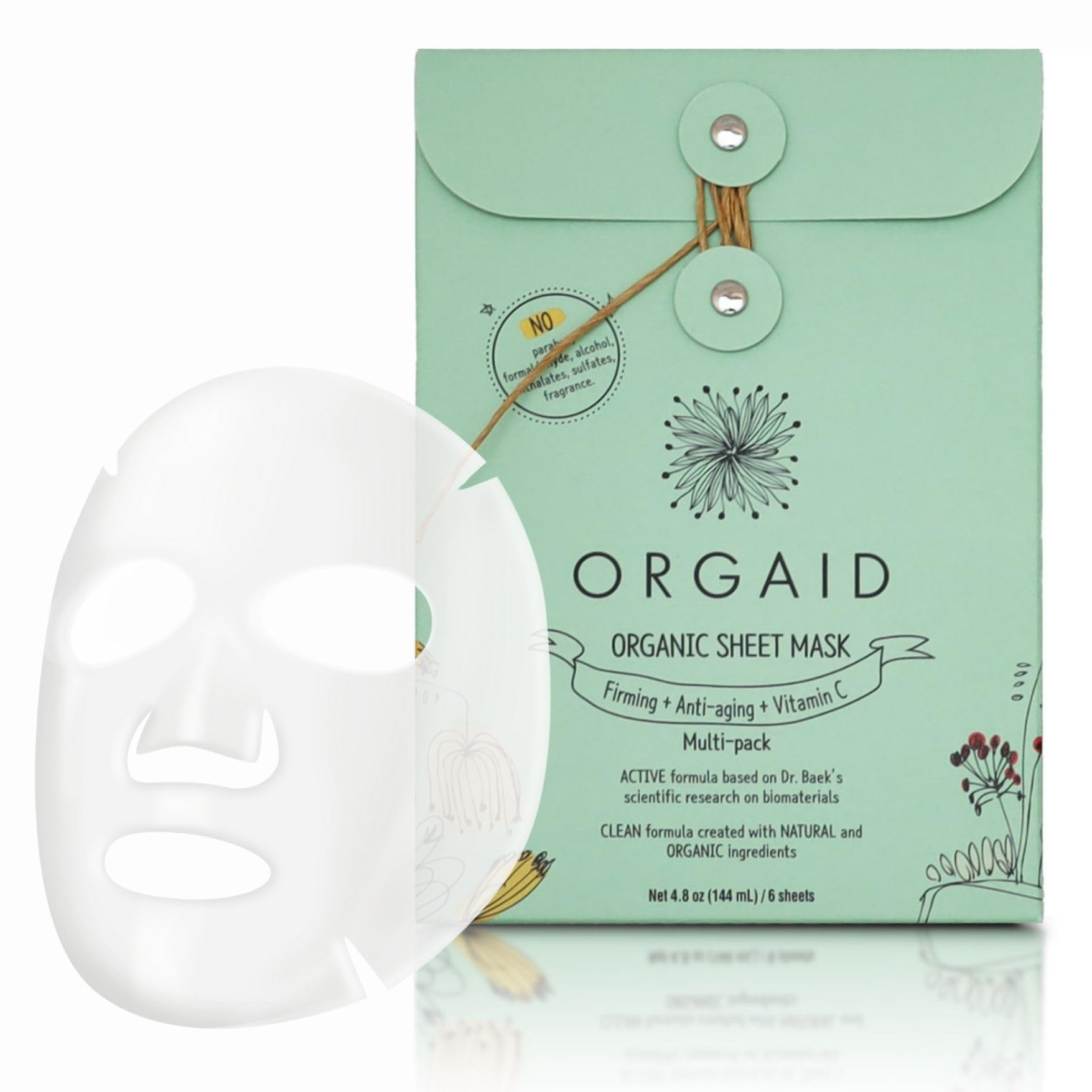 ORGAID Organic Sheet Mask | Made in USA (pack of 4)