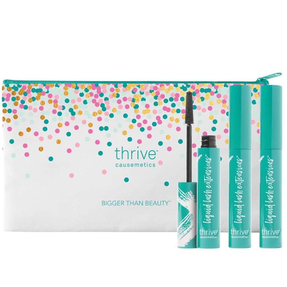 Thrive Causemetics Liquid Lash Extensions Mascara, Tubing Thrive Mascara Lengthening, Volumizing & Curling, Smudge Proof, Washable, No Clumping or Flaking, Vegan & Cruelty Free