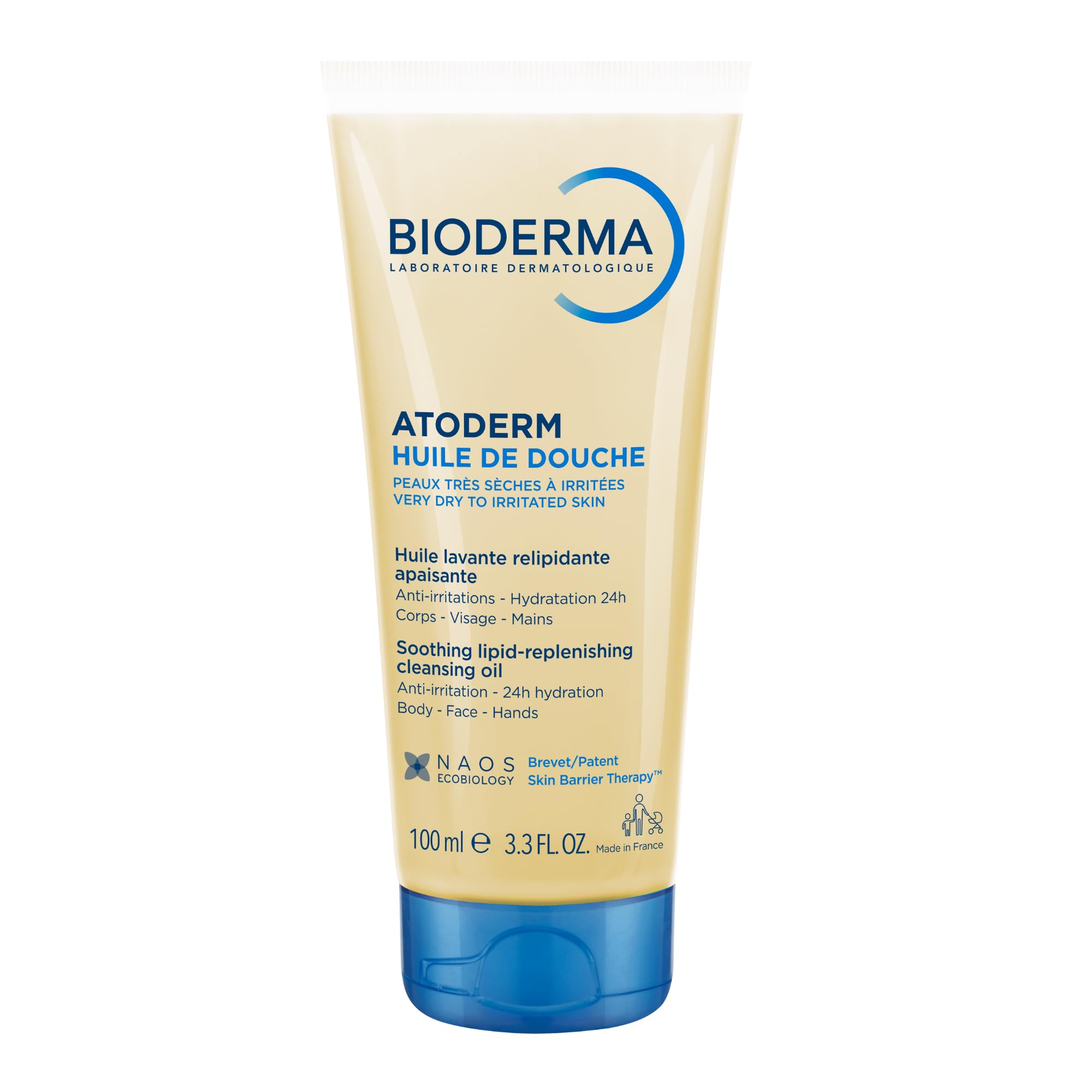 Bioderma Atoderm Shower Oil, Cleansing Oil For Face & Body, Nourishing Cleansing Oil For Dry to Atopic Sensitive Skin For Softer & Smooth Skin For Your Whole Family