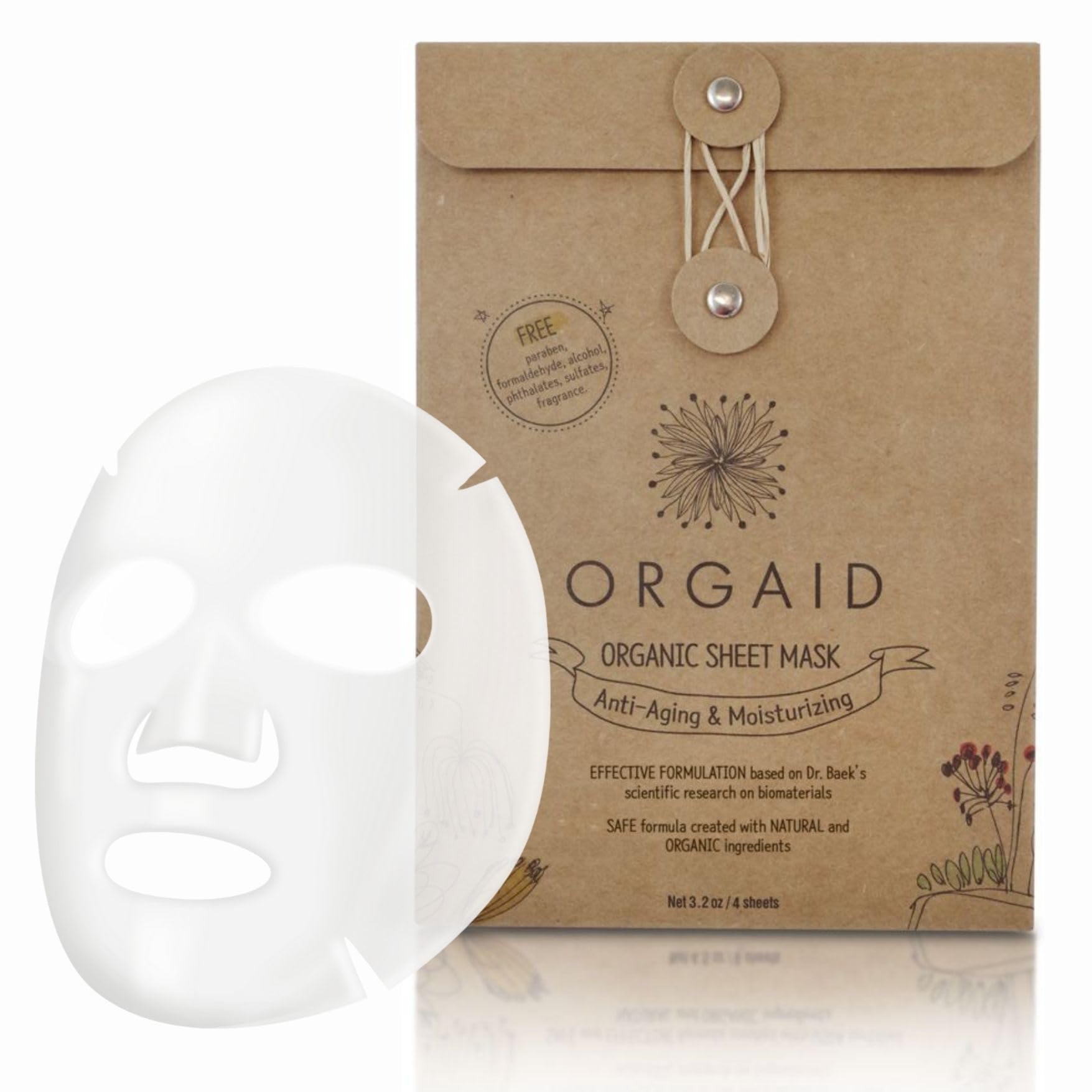 ORGAID Organic Sheet Mask | Made in USA (pack of 4)
