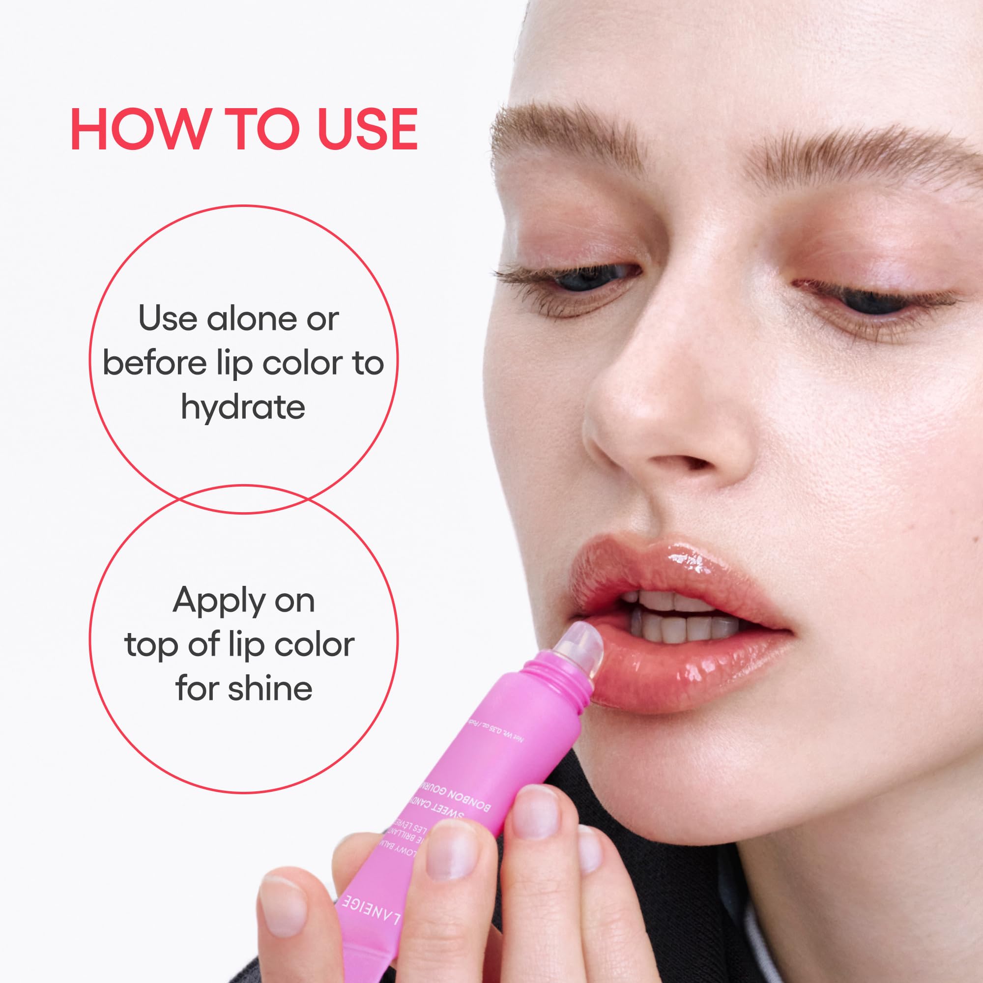 LANEIGE Lip Glowy Balm: Sheer Tinted Lip Treatment Balm Tube with Shea & Murumuru Butters for Hydrating, Moisturizing, Glossy, Non-Sticky Shine, Berry | Korean Skin Care