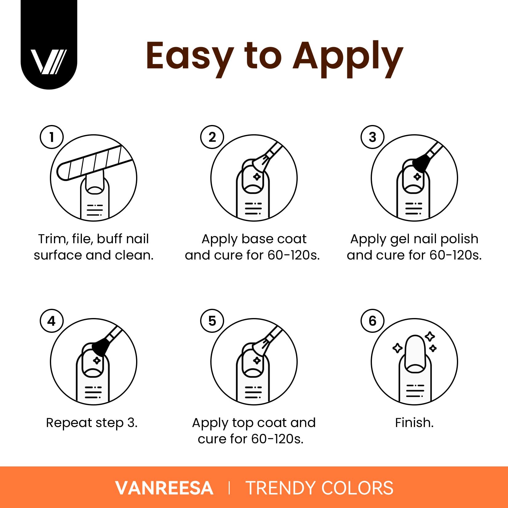 VANREESA 55-Color Gel Nail Polish Set for Women