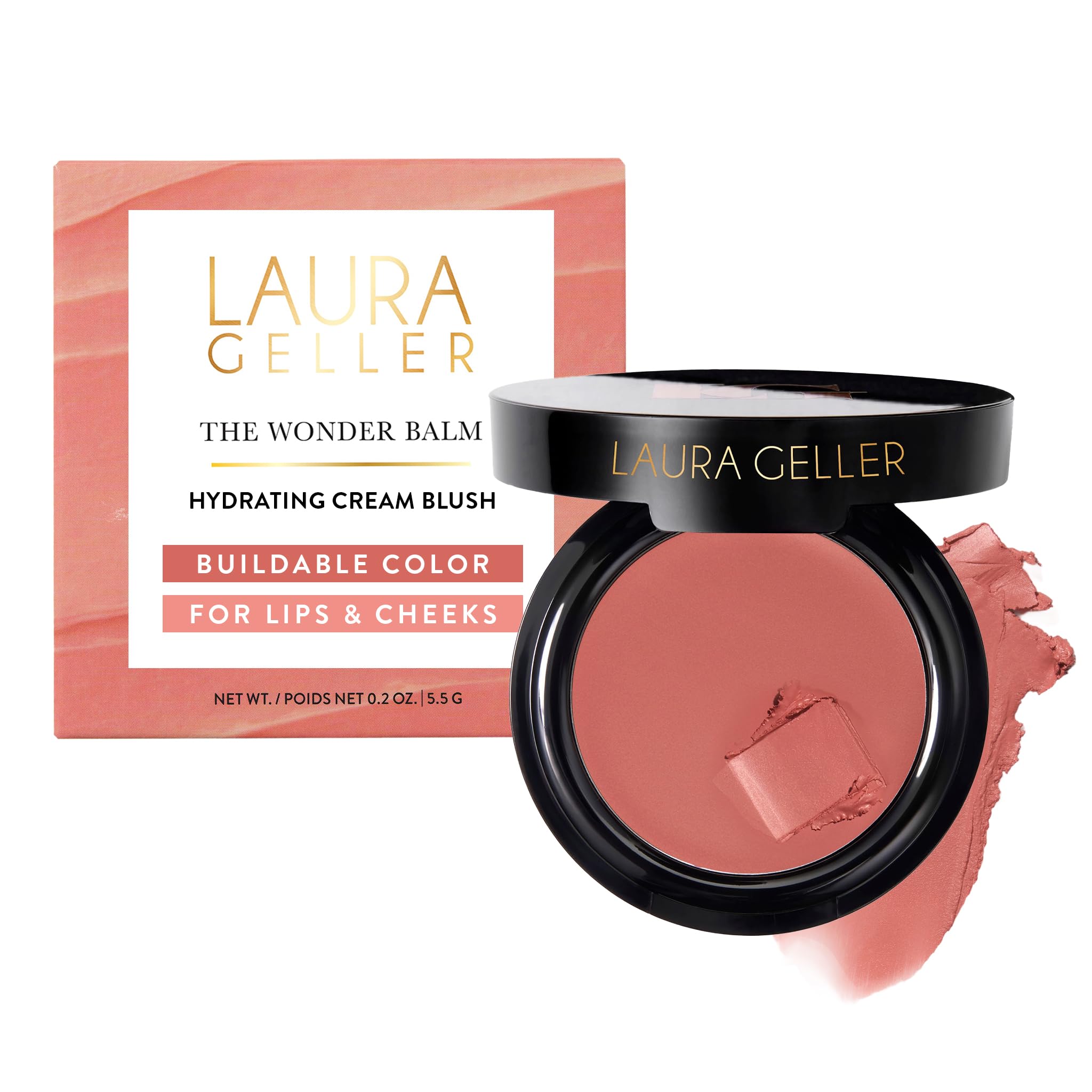 LAURA GELLER NEW YORK The Wonder Balm Cream Blush – Hydrating Multi-Use Cheek & Lip Color – Squalane & Sunflower Oil – Lightweight, Buildable Sheer Glow – For Mature & Dry Skin – Vegan