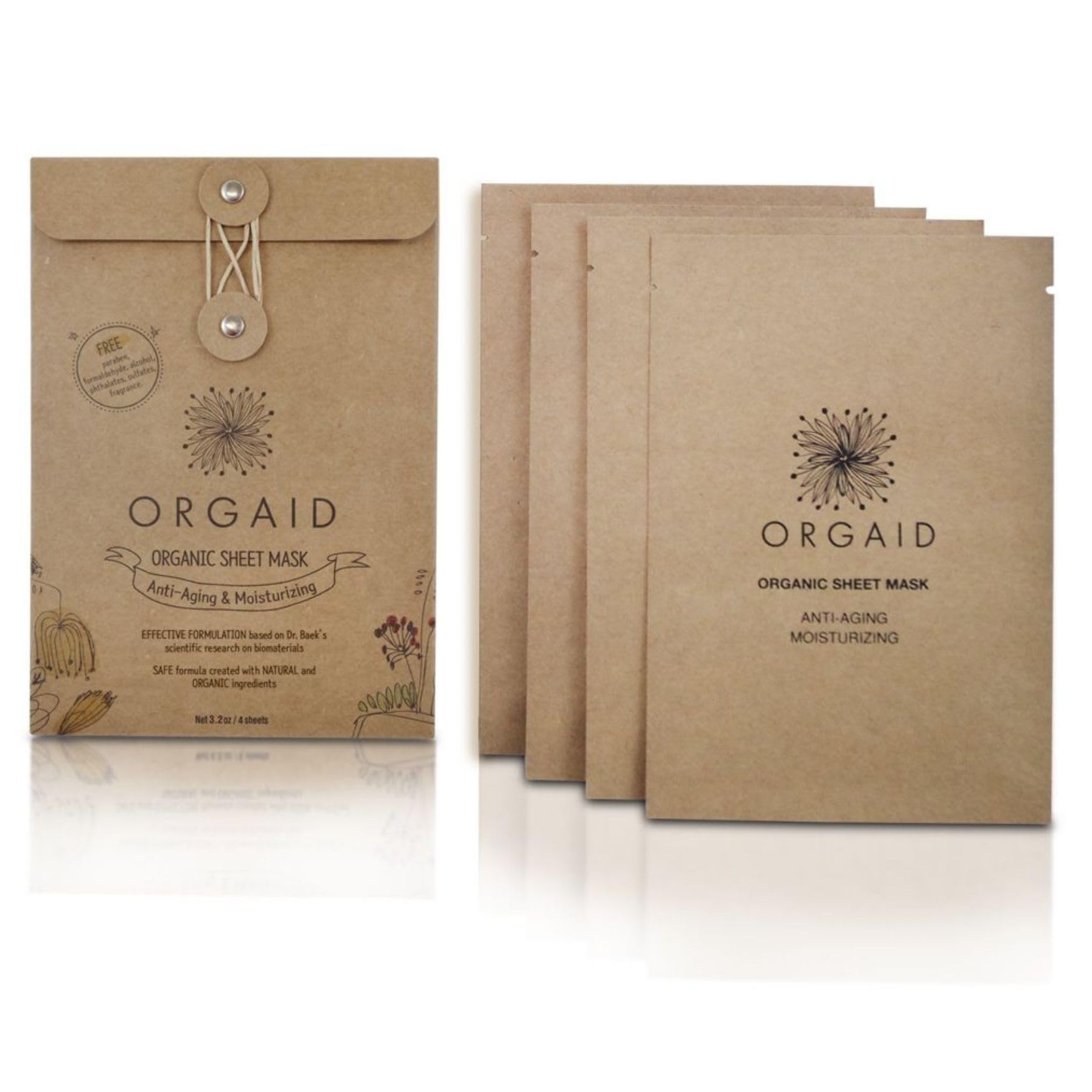 ORGAID Organic Sheet Mask | Made in USA (pack of 4)