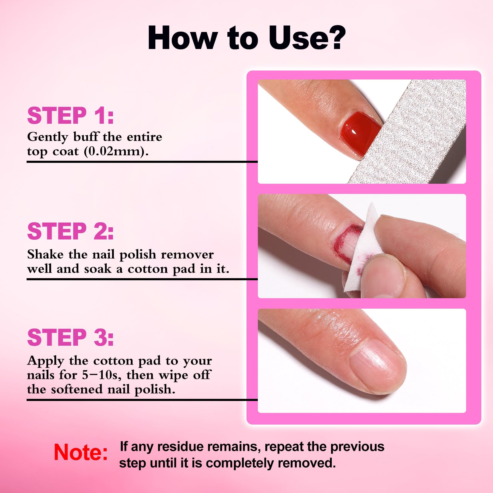 300ml Press Pump Nail Polish Remover Kit for Gel & Regular Polish
