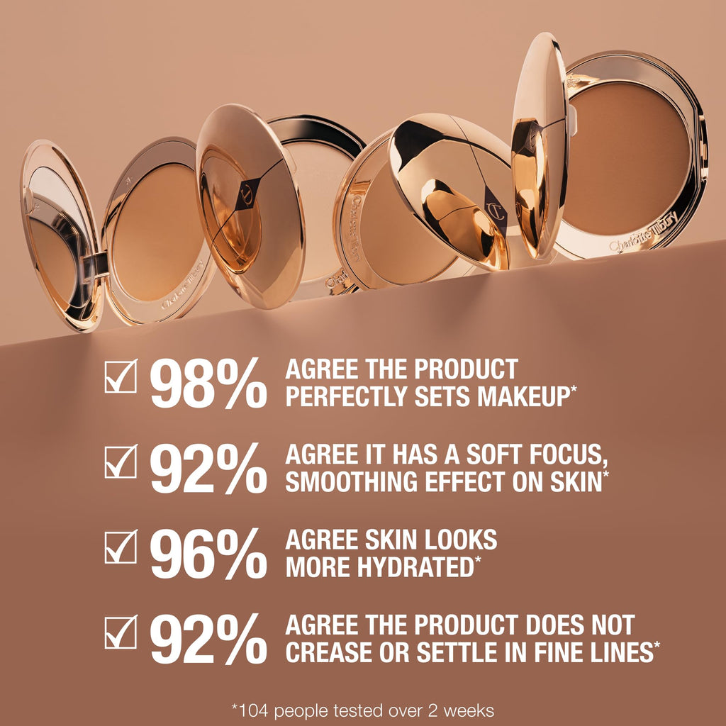 Charlotte Tilbury Airbrush Flawless Finish Setting Powder - Pore-Blurring Pressed Powder for Face Makeup to Minimize Shine with a Soft-Focus Finish
