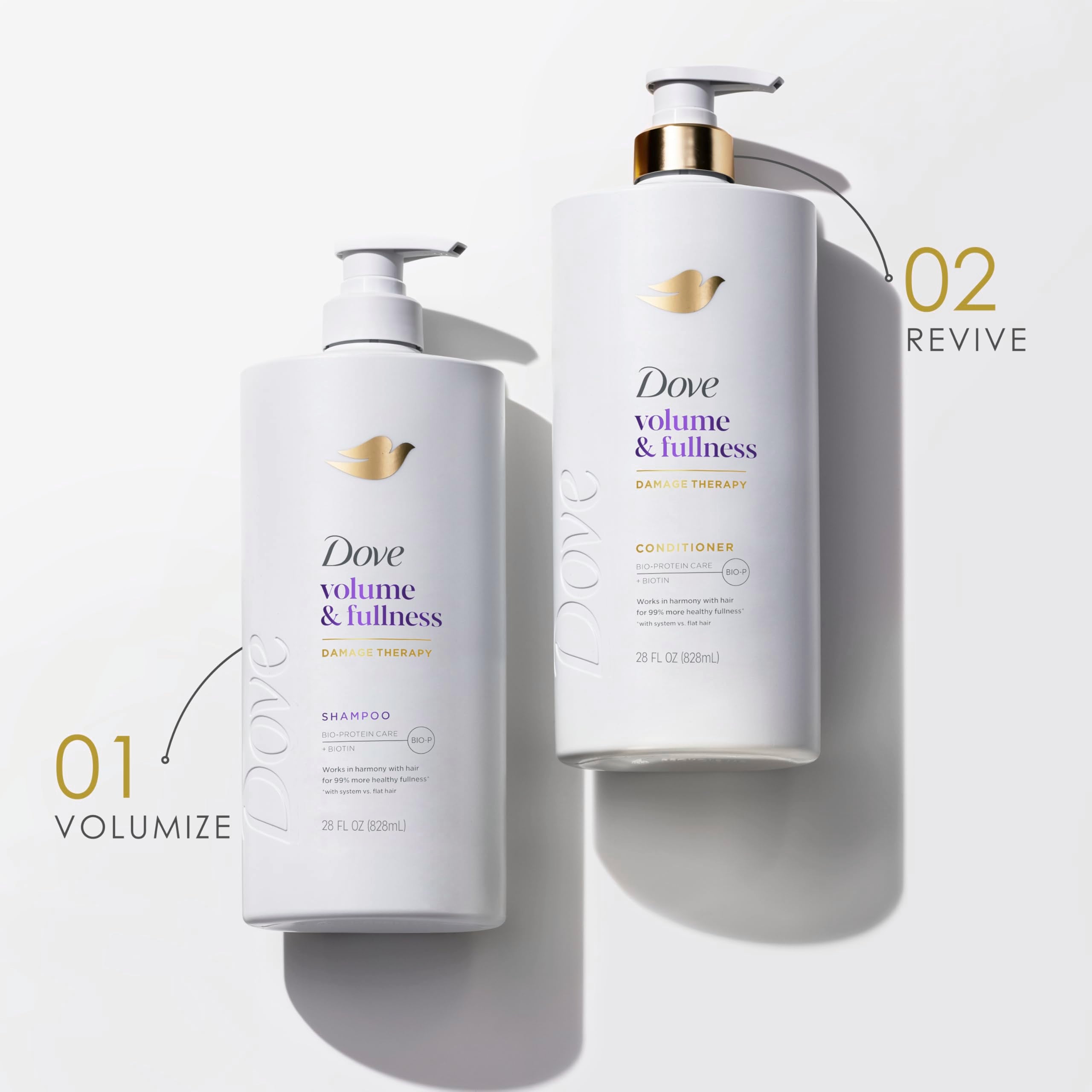 Dove Shampoo Volume & Fullness for Fine, Thin Hair with Bio-Protein Care Technology and Biotin 28 Fl Oz