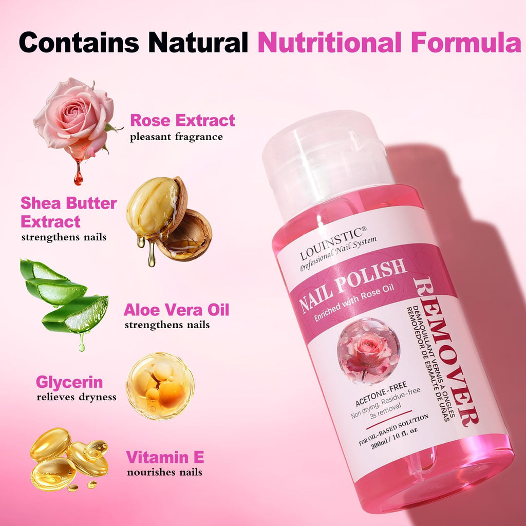 300ml Press Pump Nail Polish Remover Kit for Gel & Regular Polish