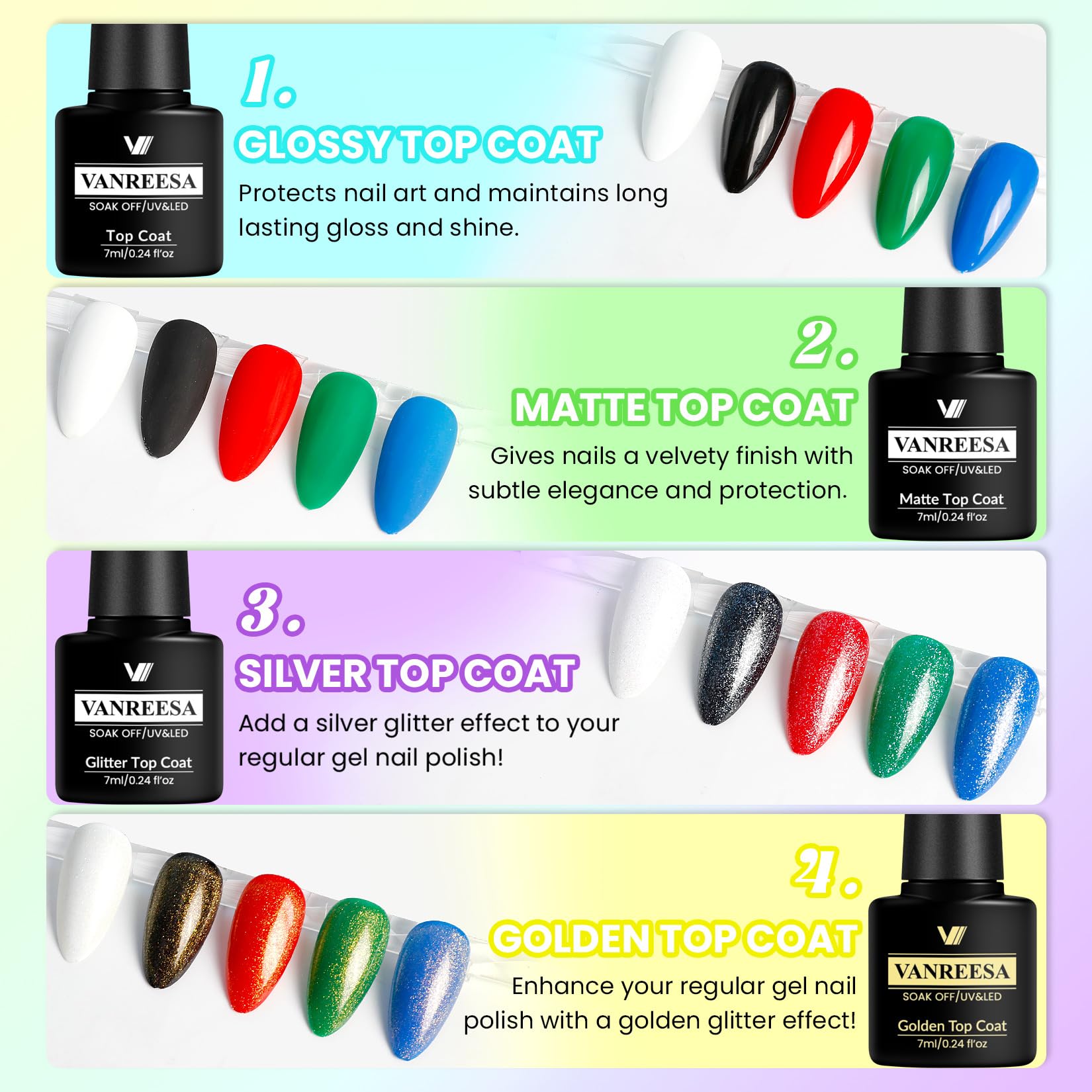 VANREESA 55-Color Gel Nail Polish Set for Women