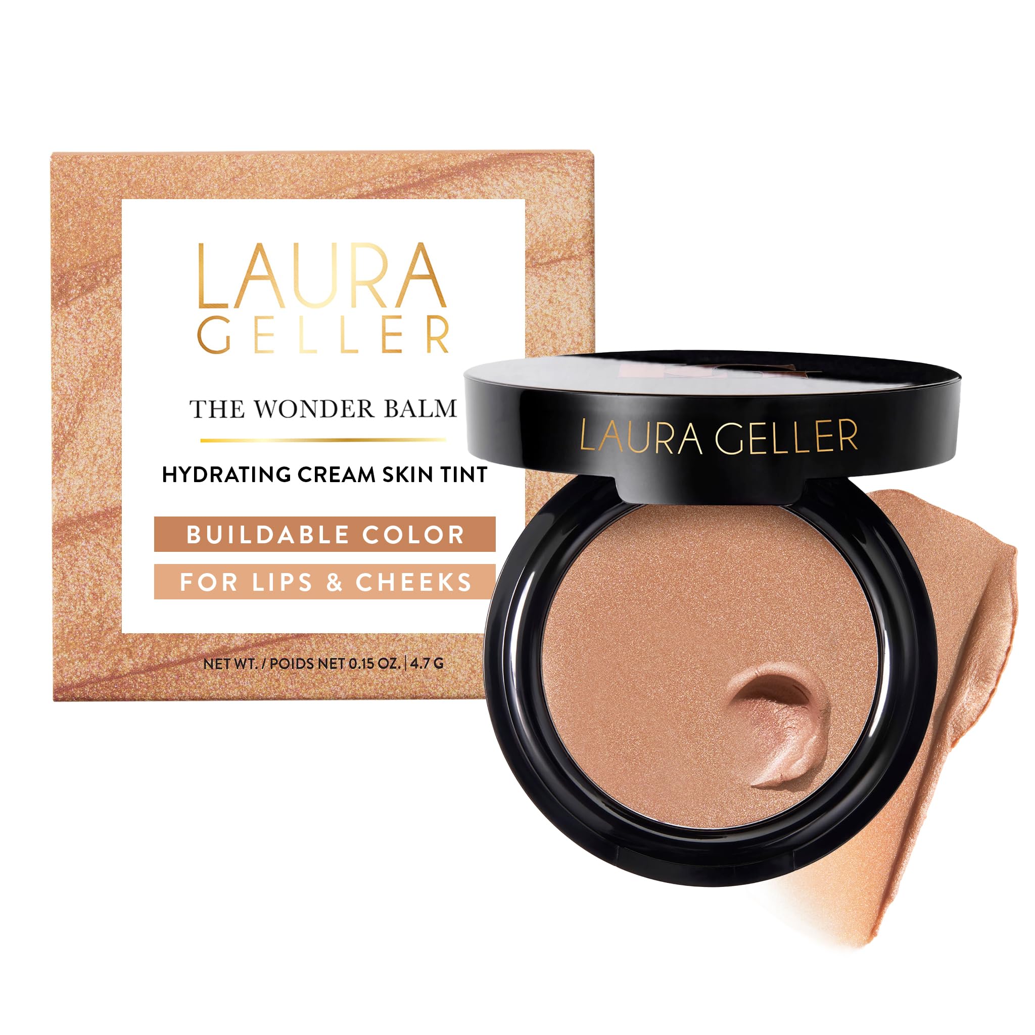 LAURA GELLER NEW YORK The Wonder Balm Cream Blush – Hydrating Multi-Use Cheek & Lip Color – Squalane & Sunflower Oil – Lightweight, Buildable Sheer Glow – For Mature & Dry Skin – Vegan