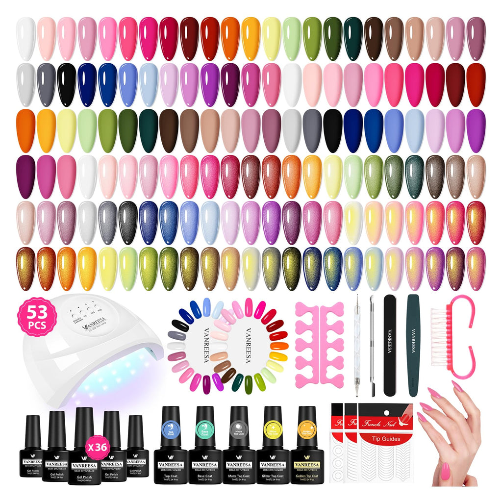 VANREESA 55-Color Gel Nail Polish Set for Women