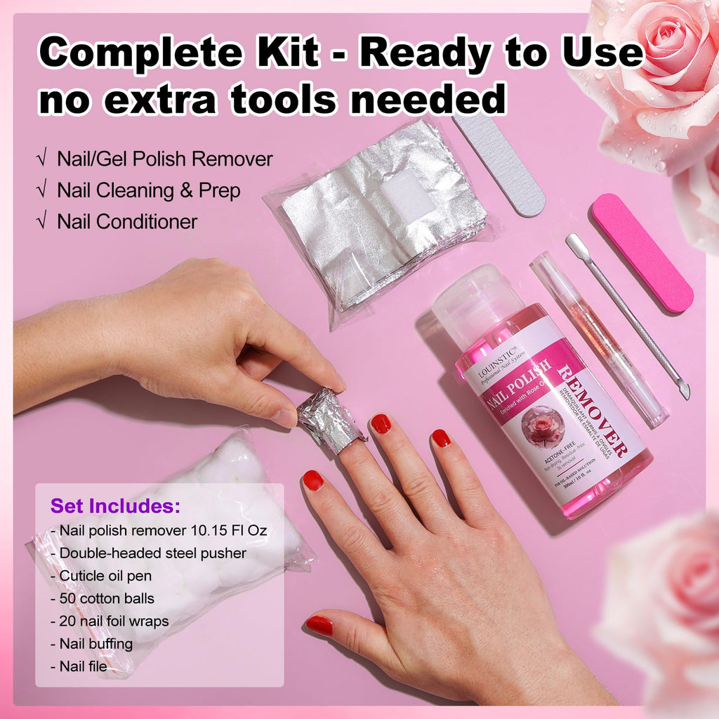 300ml Press Pump Nail Polish Remover Kit for Gel & Regular Polish