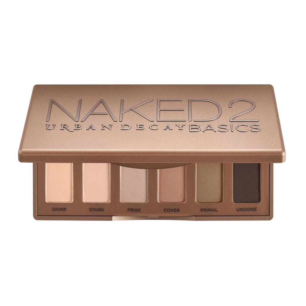 URBAN DECAY Naked 2 Basics Mini Eyeshadow Palette - 6 Matte Neutral Shadows, Long-lasting Wear, Multi-Use Powder for Eye, Contour, Brows, Ultra-Blendable Cool-Tone Shades, Travel Makeup with Mirror