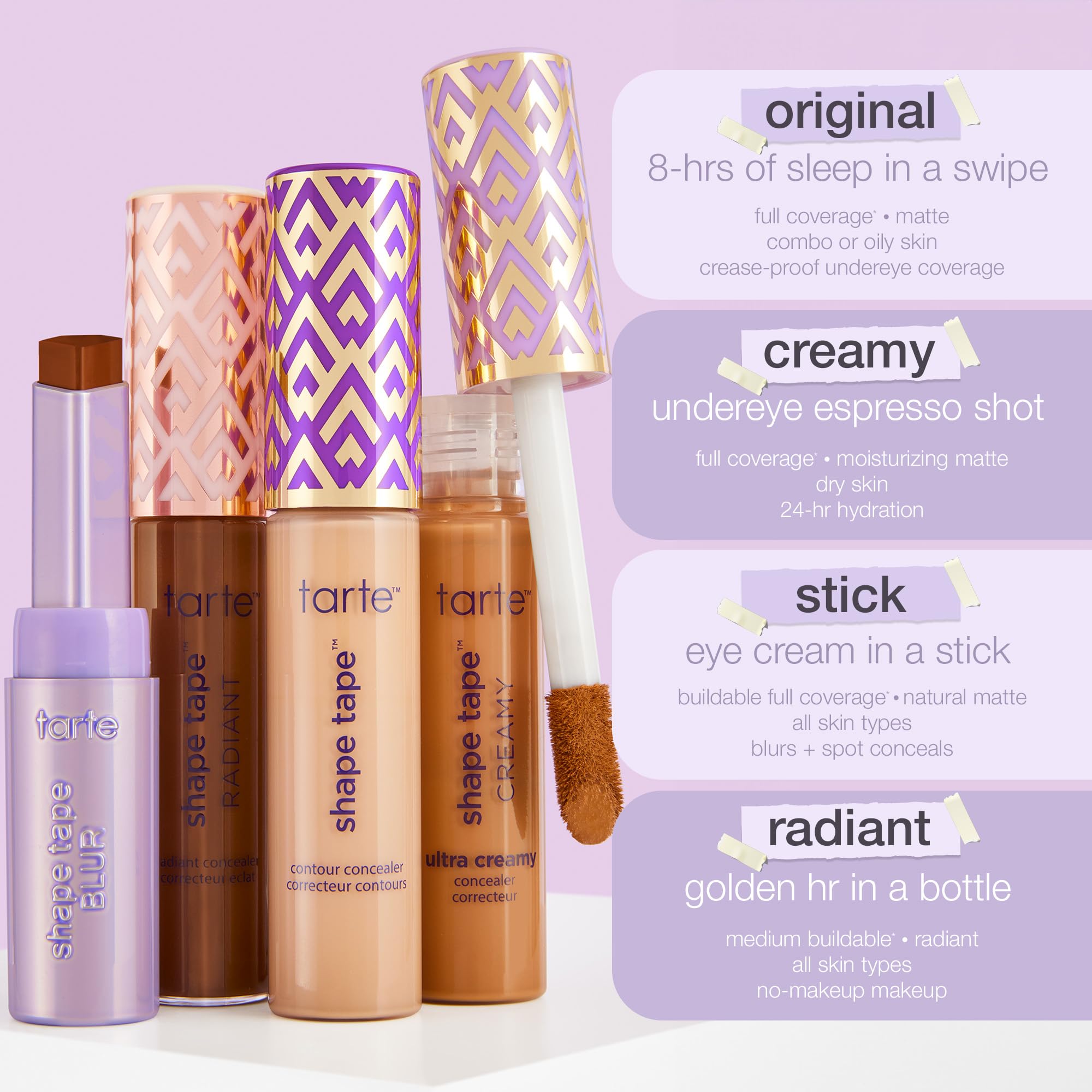 tarte shape tape concealer – Full-Coverage Creaseless Soft Matte Finish, Brightening Under-Eye & Face Makeup, 16hr Longwear, Vegan & Cruelty-Free