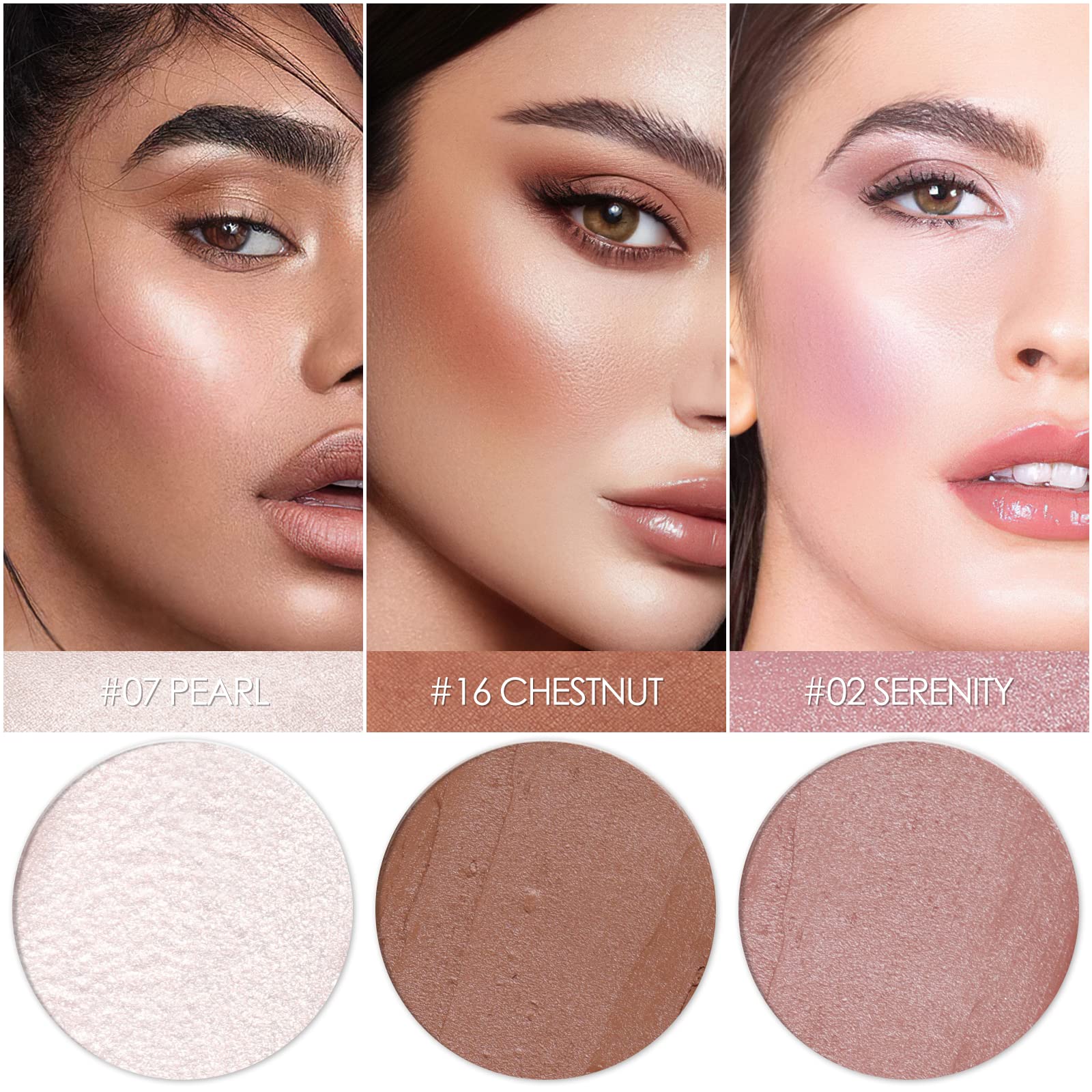 FALOCUTUS 3 Pcs Contour Stick Set,Cream Blush & Highlighter Bronzer Pen